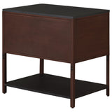 Zimmerlee 2-Drawer Side Table with Shelf, Rust Brown