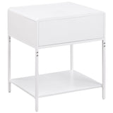 Amherst White Metal Cane 1-Drawer Bedside Table