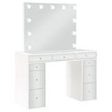 Regina Makeup Vanity Table Set with LED Mirror, White