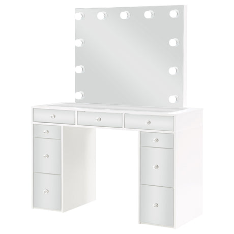 Regina Makeup Vanity Table Set with LED Mirror, White