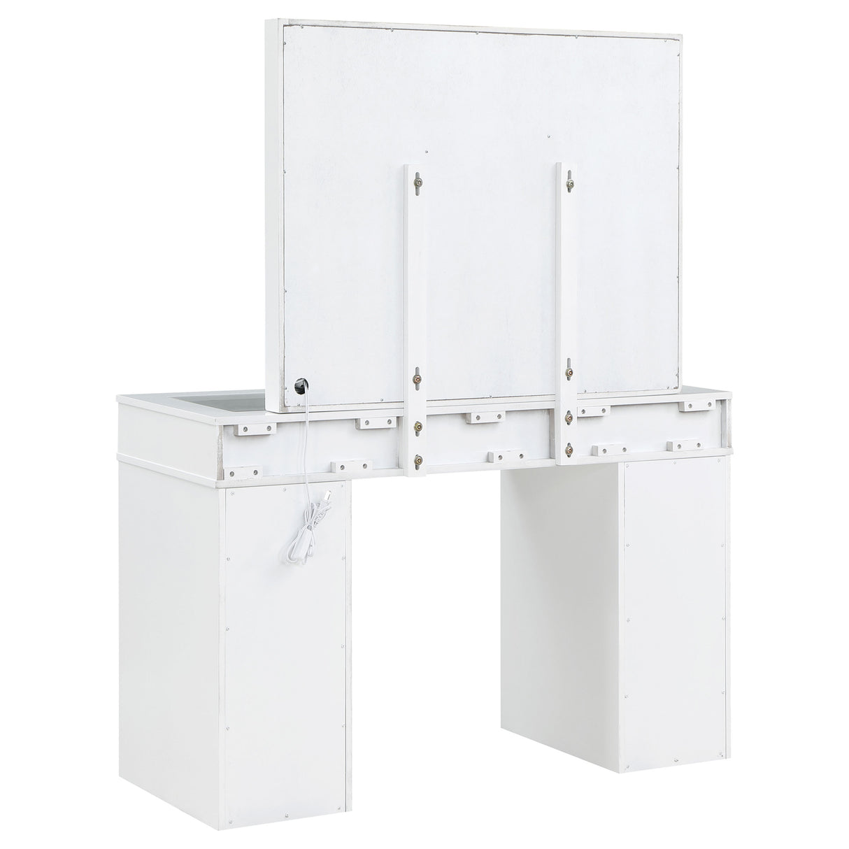 Regina Makeup Vanity Table Set with LED Mirror, White