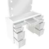 Regina Makeup Vanity Table Set with LED Mirror, White