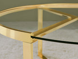 Delia 2-Piece Round Glass Top Nesting Coffee Table, Gold