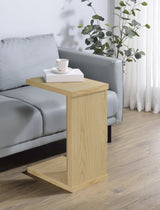 Clower C-Shaped Sofa Side Table, Light Oak Engineered Wood