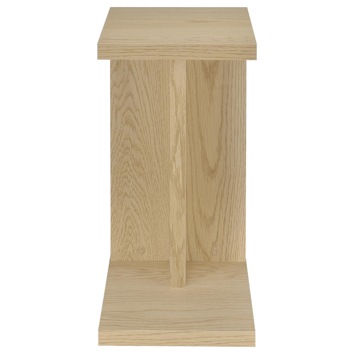 Clower C-Shaped Sofa Side Table, Light Oak Engineered Wood