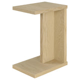 Clower C-Shaped Sofa Side Table, Light Oak Engineered Wood