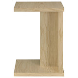 Clower C-Shaped Sofa Side Table, Light Oak Engineered Wood