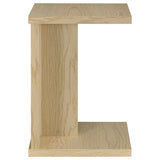 Clower C-Shaped Sofa Side Table, Light Oak Engineered Wood