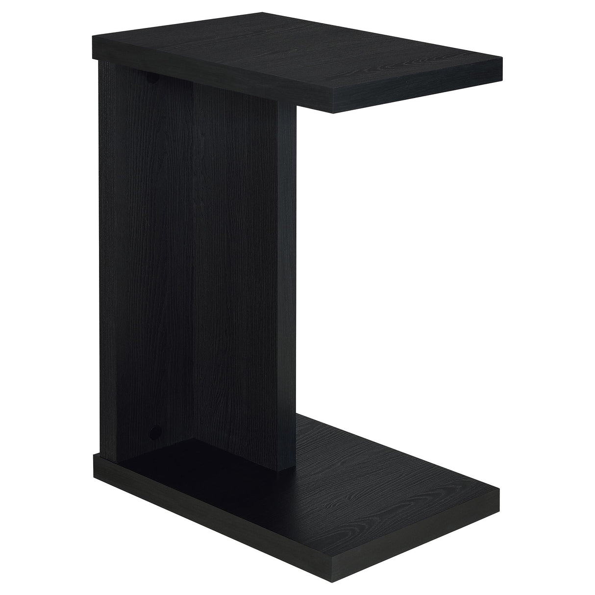 Clower Black C-Shaped Sofa Side Table in Engineered Wood