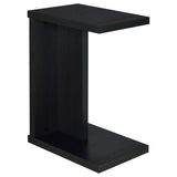 Clower Black C-Shaped Sofa Side Table in Engineered Wood