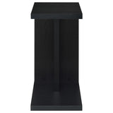Clower Black C-Shaped Sofa Side Table in Engineered Wood