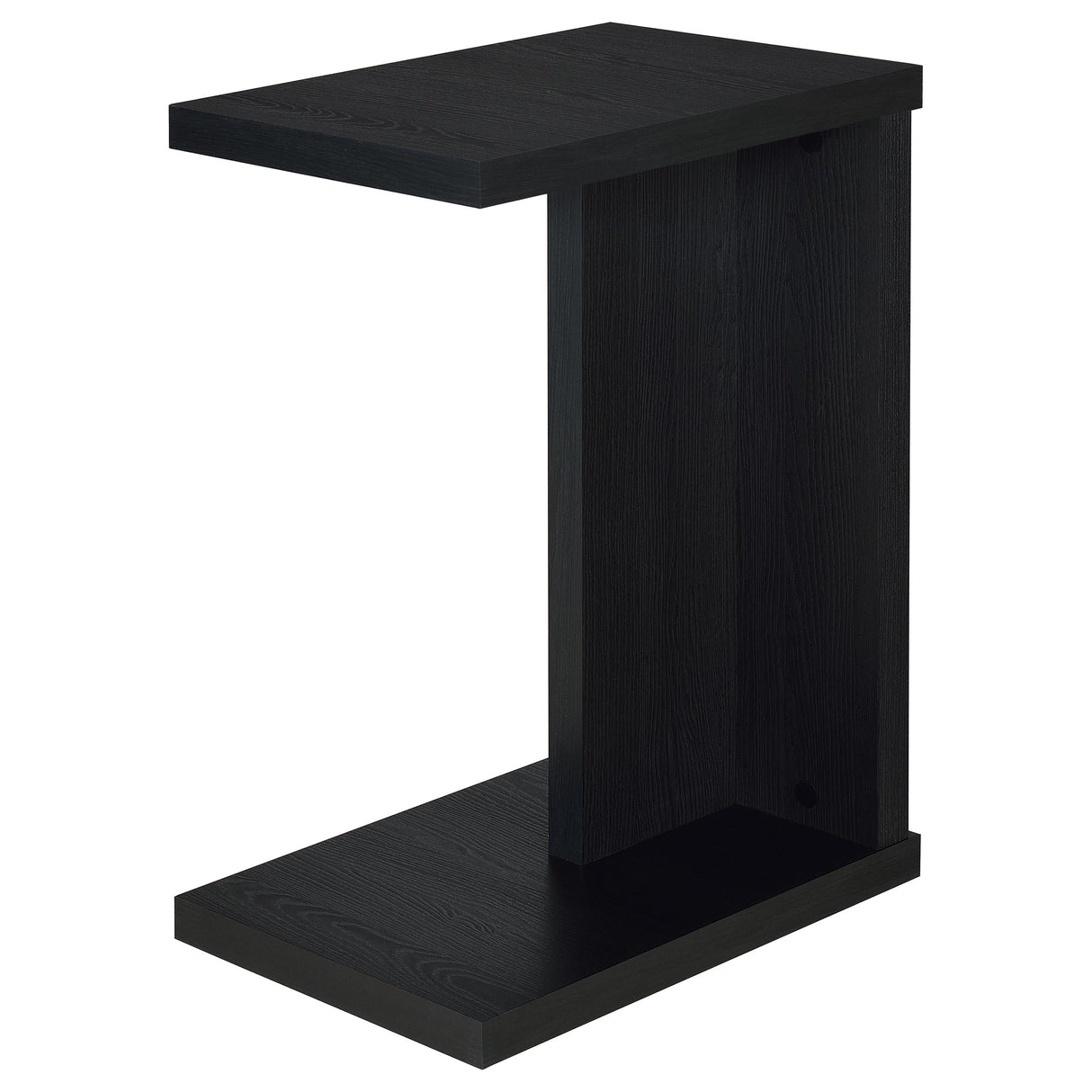 Clower Black C-Shaped Sofa Side Table in Engineered Wood