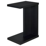 Clower Black C-Shaped Sofa Side Table in Engineered Wood