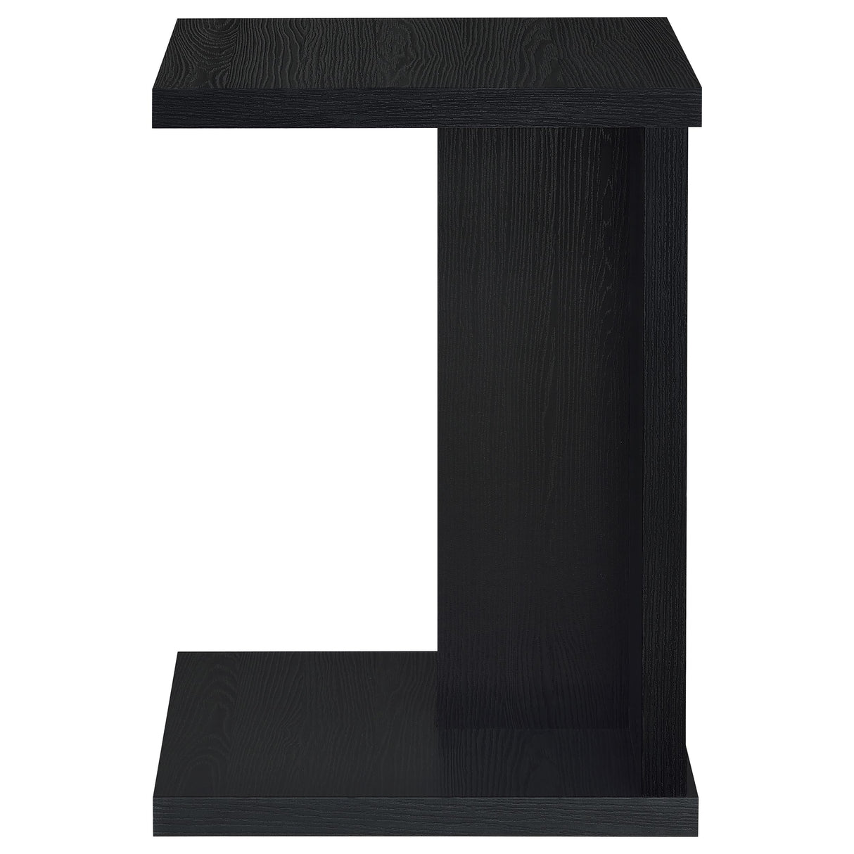 Clower Black C-Shaped Sofa Side Table in Engineered Wood