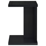 Clower Black C-Shaped Sofa Side Table in Engineered Wood
