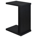 Clower Black C-Shaped Sofa Side Table in Engineered Wood