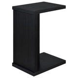 Clower Black C-Shaped Sofa Side Table in Engineered Wood