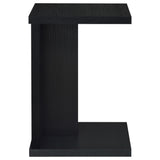 Clower Black C-Shaped Sofa Side Table in Engineered Wood