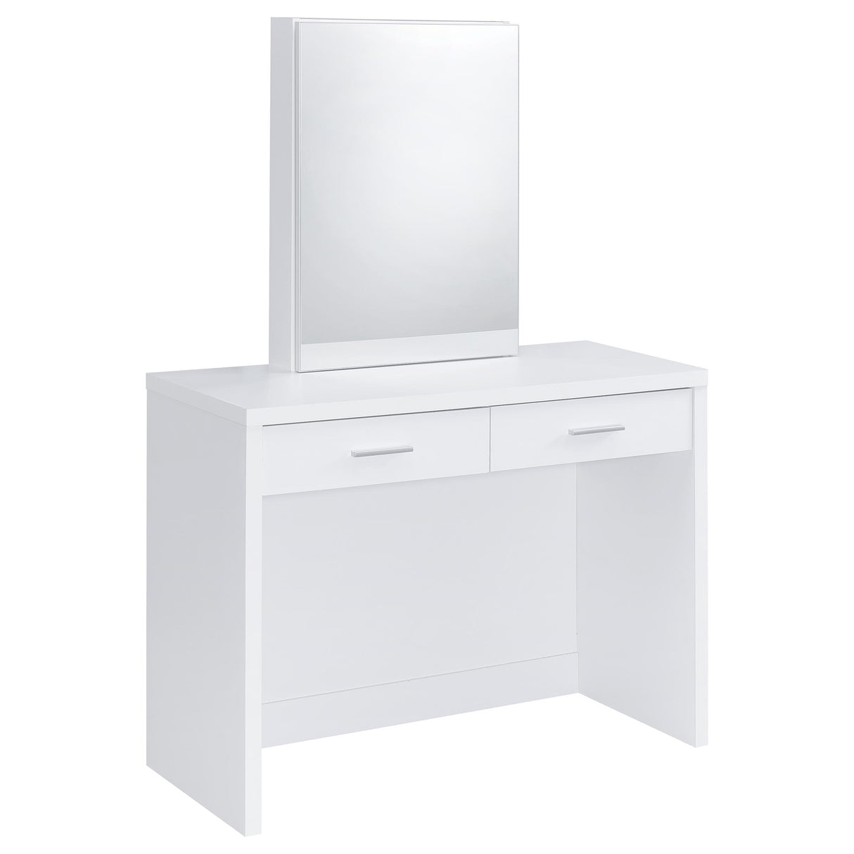 Bunbury White Makeup Vanity Table Set with Mirror and Stool