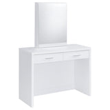 Bunbury White Makeup Vanity Table Set with Mirror and Stool