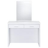 Bunbury White Makeup Vanity Table Set with Mirror and Stool
