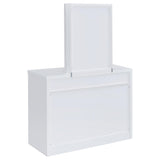 Bunbury White Makeup Vanity Table Set with Mirror and Stool
