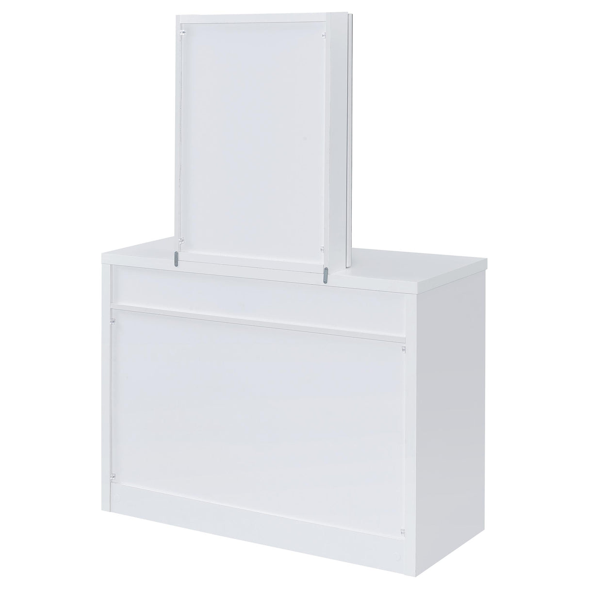 Bunbury White Makeup Vanity Table Set with Mirror and Stool