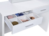 Bunbury White Makeup Vanity Table Set with Mirror and Stool