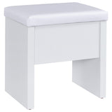 Bunbury White Makeup Vanity Table Set with Mirror and Stool