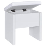 Bunbury White Makeup Vanity Table Set with Mirror and Stool