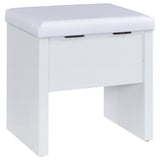 Bunbury White Makeup Vanity Table Set with Mirror and Stool