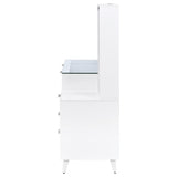 Souza 5-Drawer Makeup Vanity Table with LED Mirror, White High Gloss
