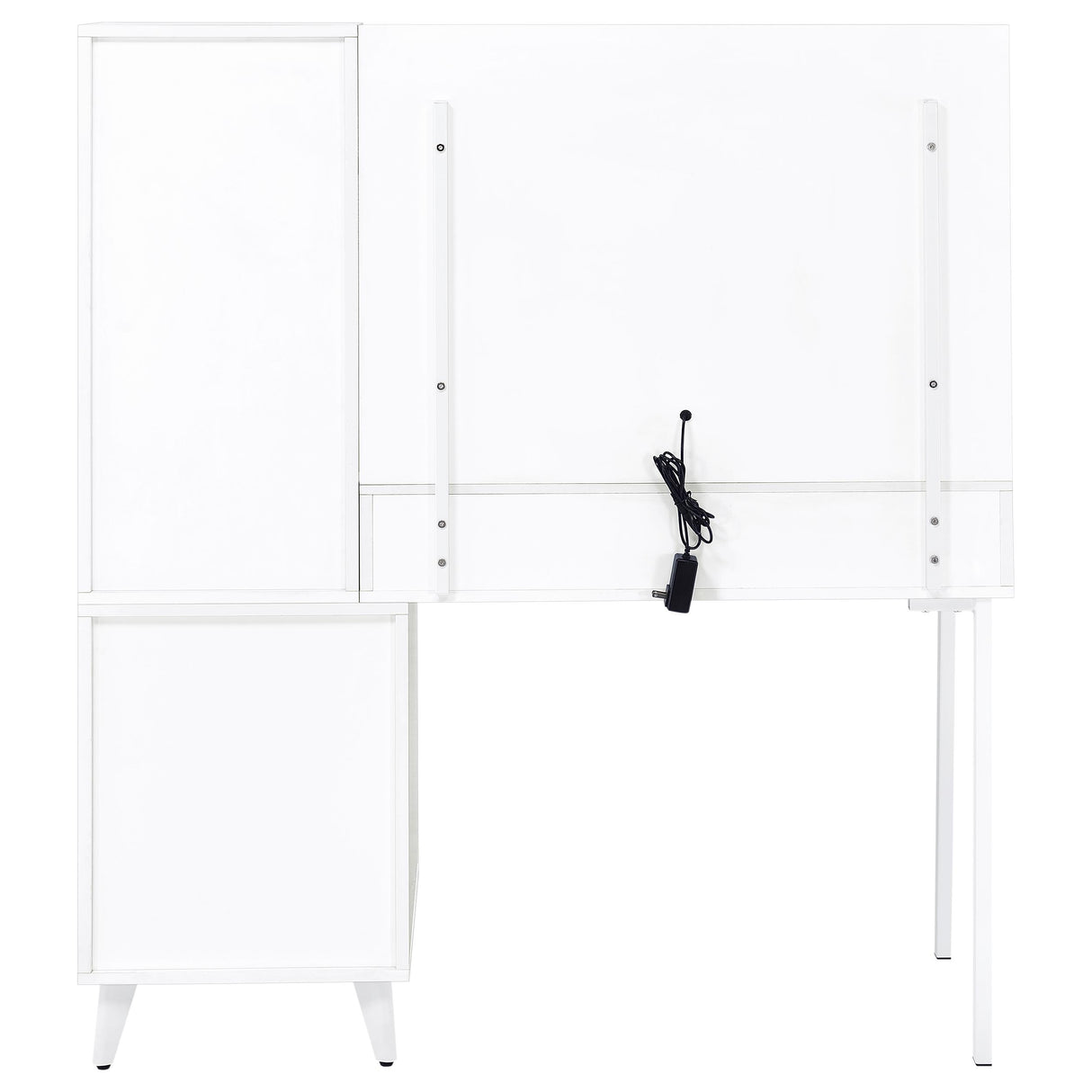 Souza 5-Drawer Makeup Vanity Table with LED Mirror, White High Gloss