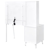 Souza 5-Drawer Makeup Vanity Table with LED Mirror, White High Gloss