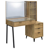 Souza 5-Drawer Makeup Vanity Table with LED Mirror, Mango