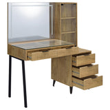 Souza 5-Drawer Makeup Vanity Table with LED Mirror, Mango