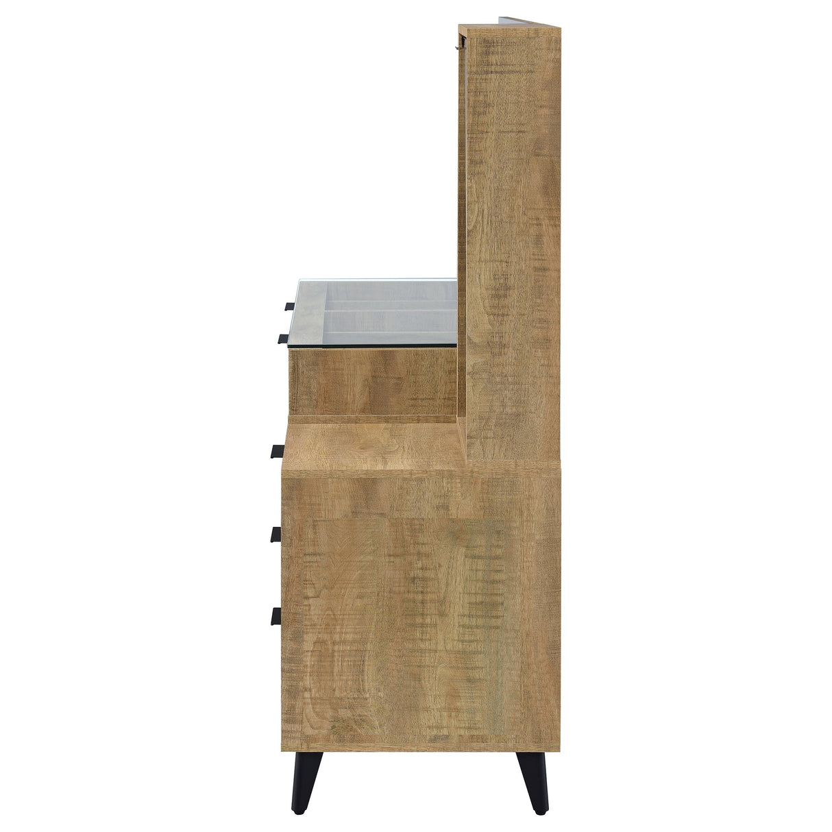 Souza 5-Drawer Makeup Vanity Table with LED Mirror, Mango