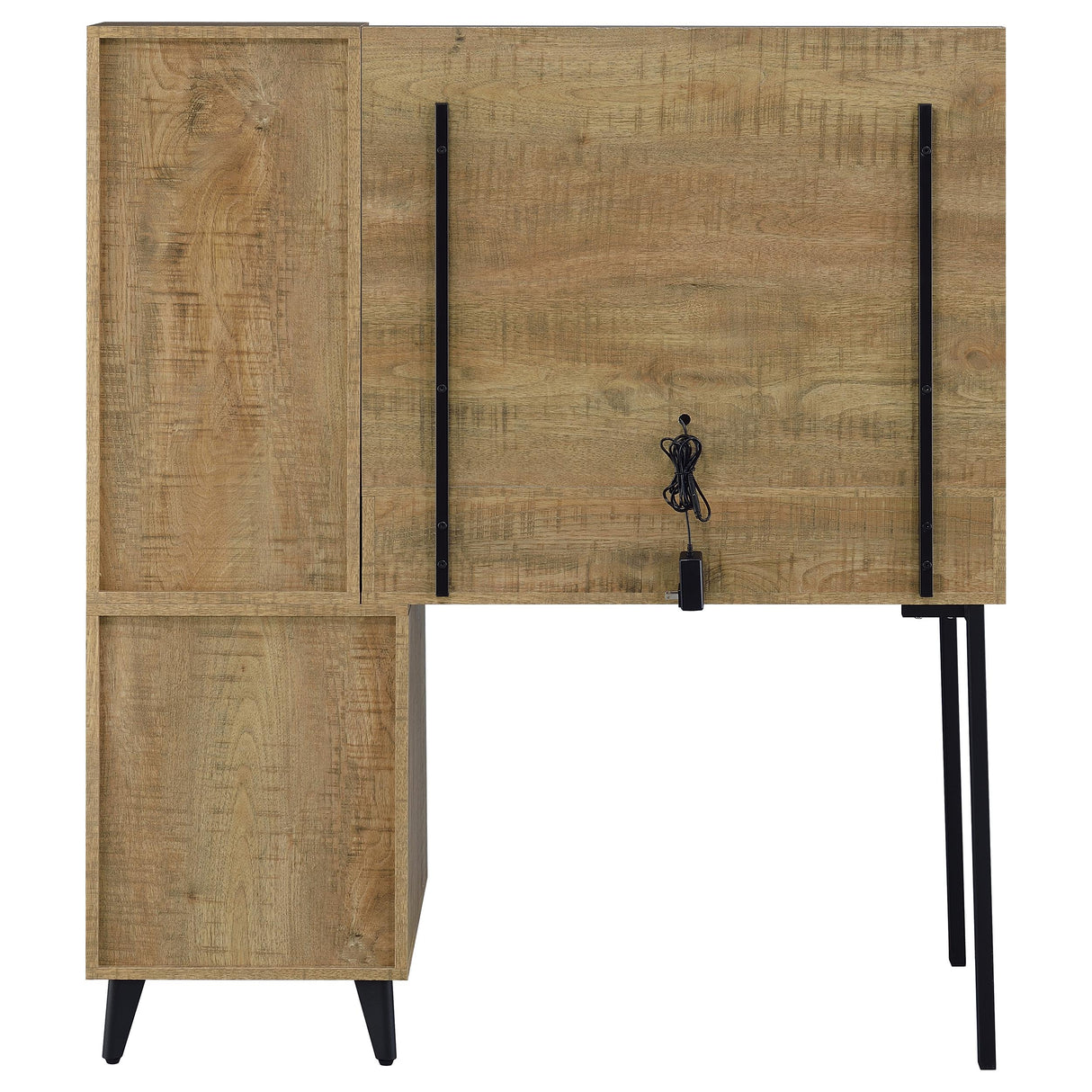 Souza 5-Drawer Makeup Vanity Table with LED Mirror, Mango