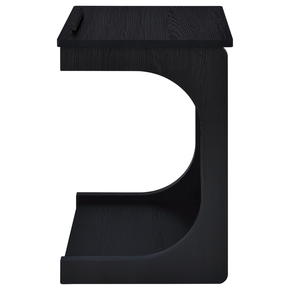 Ralston C-Shaped Lift-Top Side Table with Casters, Black