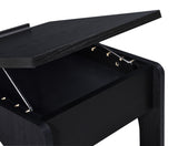 Ralston C-Shaped Lift-Top Side Table with Casters, Black