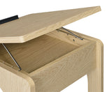 Ralston C-Shaped Lift-Top Sofa Side Table with Casters, Light Oak