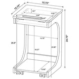 Ralston C-Shaped Lift-Top Sofa Side Table with Casters, Light Oak