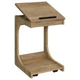 Ralston Mango C-Shaped Lift-Top Sofa Side Table with Casters