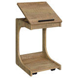Ralston Mango C-Shaped Lift-Top Sofa Side Table with Casters