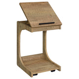 Ralston Mango C-Shaped Lift-Top Sofa Side Table with Casters