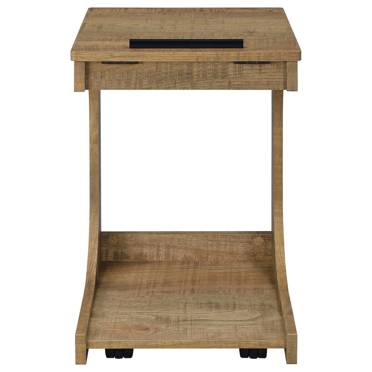 Ralston Mango C-Shaped Lift-Top Sofa Side Table with Casters