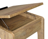 Ralston Mango C-Shaped Lift-Top Sofa Side Table with Casters