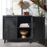 2 Door Accent Cabinet Storage Cabinet With Adjustable Shelf - Black