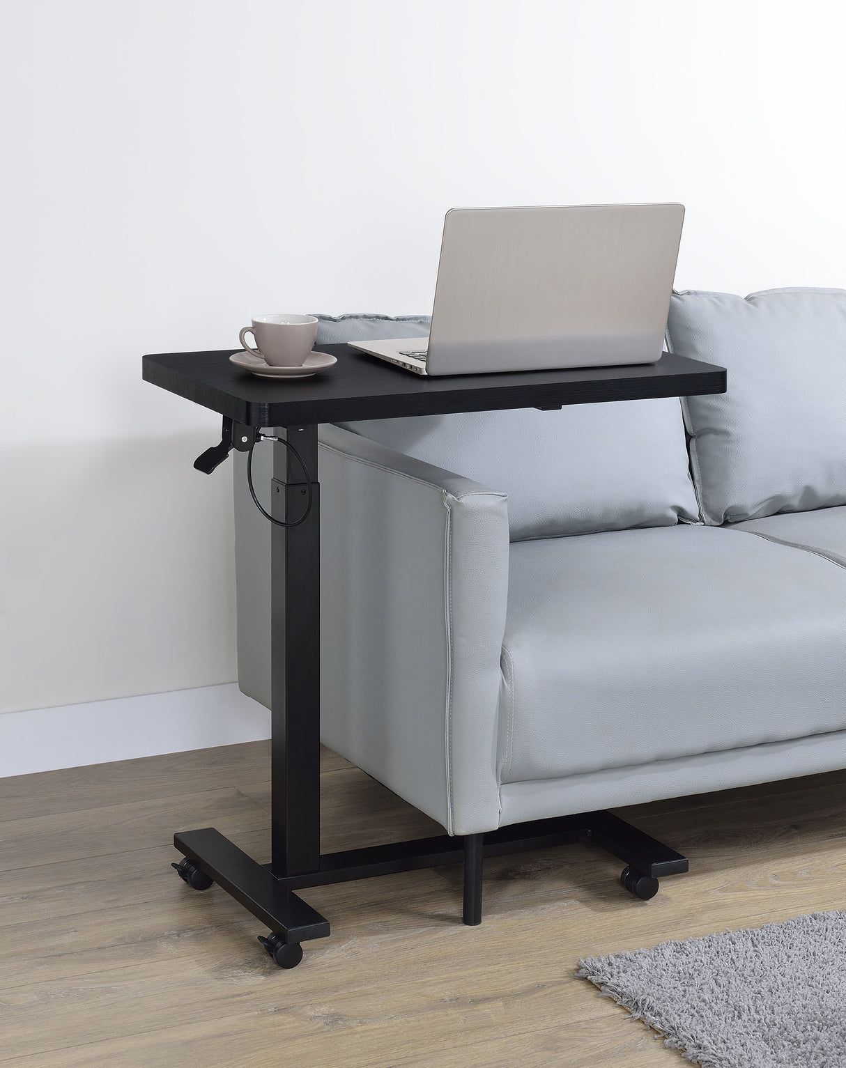Westpark Black C-Shape Side Table with Pneumatic Height Adjustment