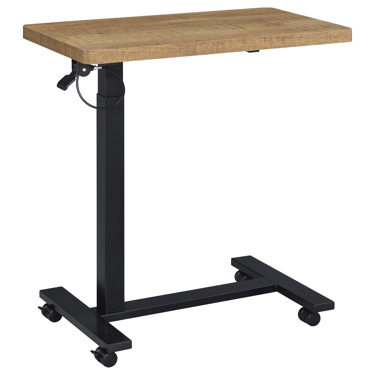 Westpark Pneumatic Adjustable C-Shape Side Table with Casters, Mango